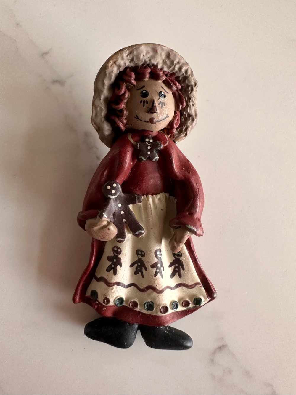 Women’s Holiday Brooch - Red and Cream Vintage-Style Girl